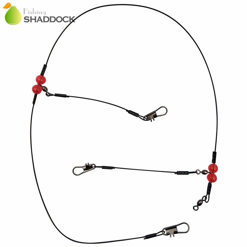 Jual Import 12Pcs Nylon Coated Stainless Steel Fishing Line 60Cm 2 Arm Black Wire Leaders Trace Fishing | Shopee Indonesia