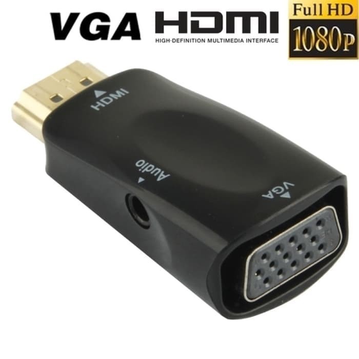 Jual Converter HDMI to VGA with Port Audio Full HD 1080p (Hitam