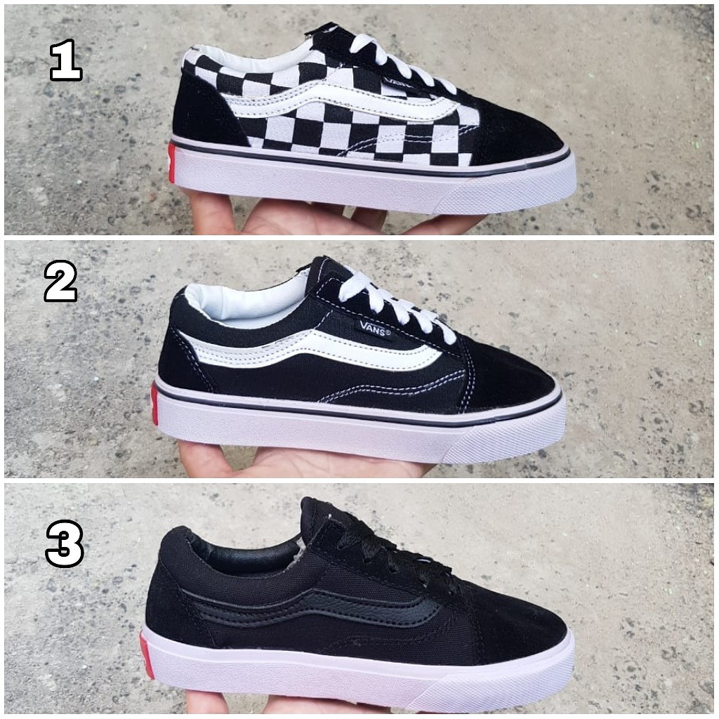 SEPATU ANAK VANS OLDSKOOL HITAM CATUR TALI / SEPATU SEKOLAH HITAM TALI