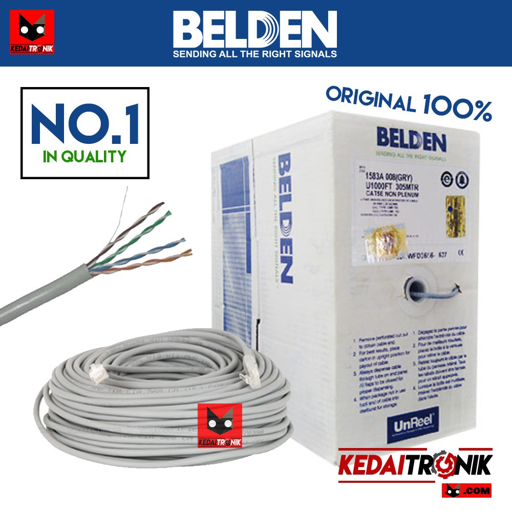 Kabel UTP BELDEN CAT 5 USA ORIGINAL Cat5 e Meteran CROSS