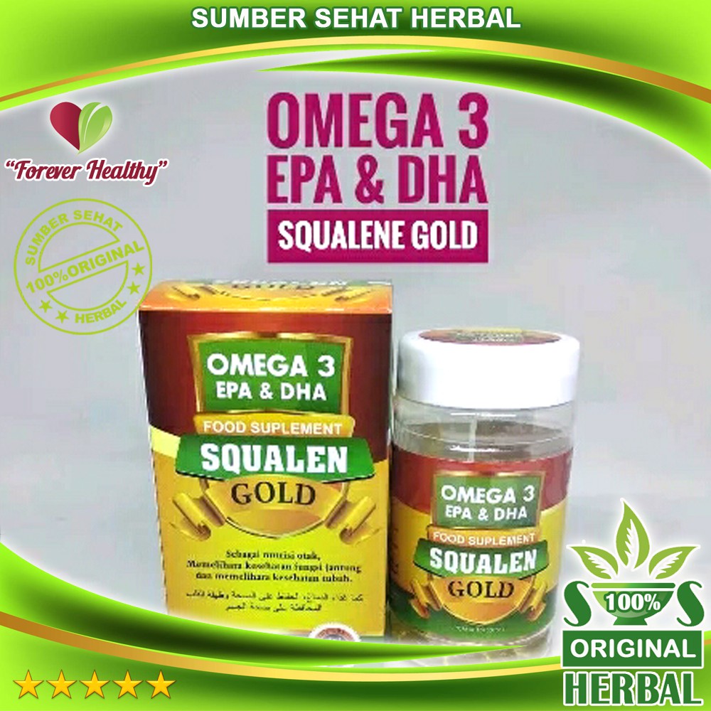 Jual ORIGINAL Omega 3 EPA & DHA Squalen Gold BAGUS untuk Daya Tahan