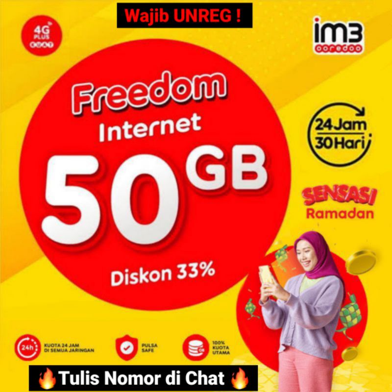PROMO PAKET KUOTA INDOSAT FREEDOM 50GB 10GB 18GB 25GB 30
