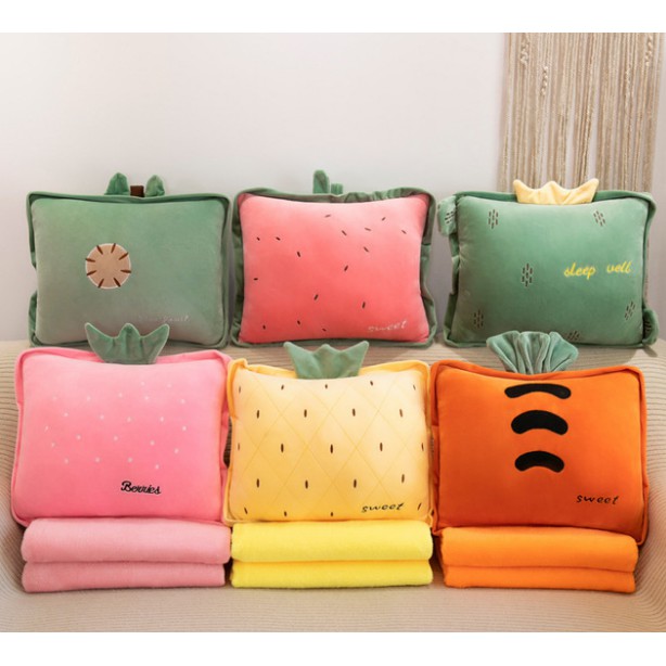Happymh Bantal Selimut Bentuk Buah Bahan Plush Shopee