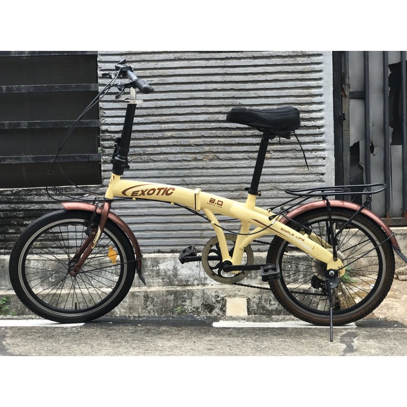 Jual Sepeda Lipat “Exotic” Warna Krem Coklat Metalic (Bekas) | Shopee Indonesia
