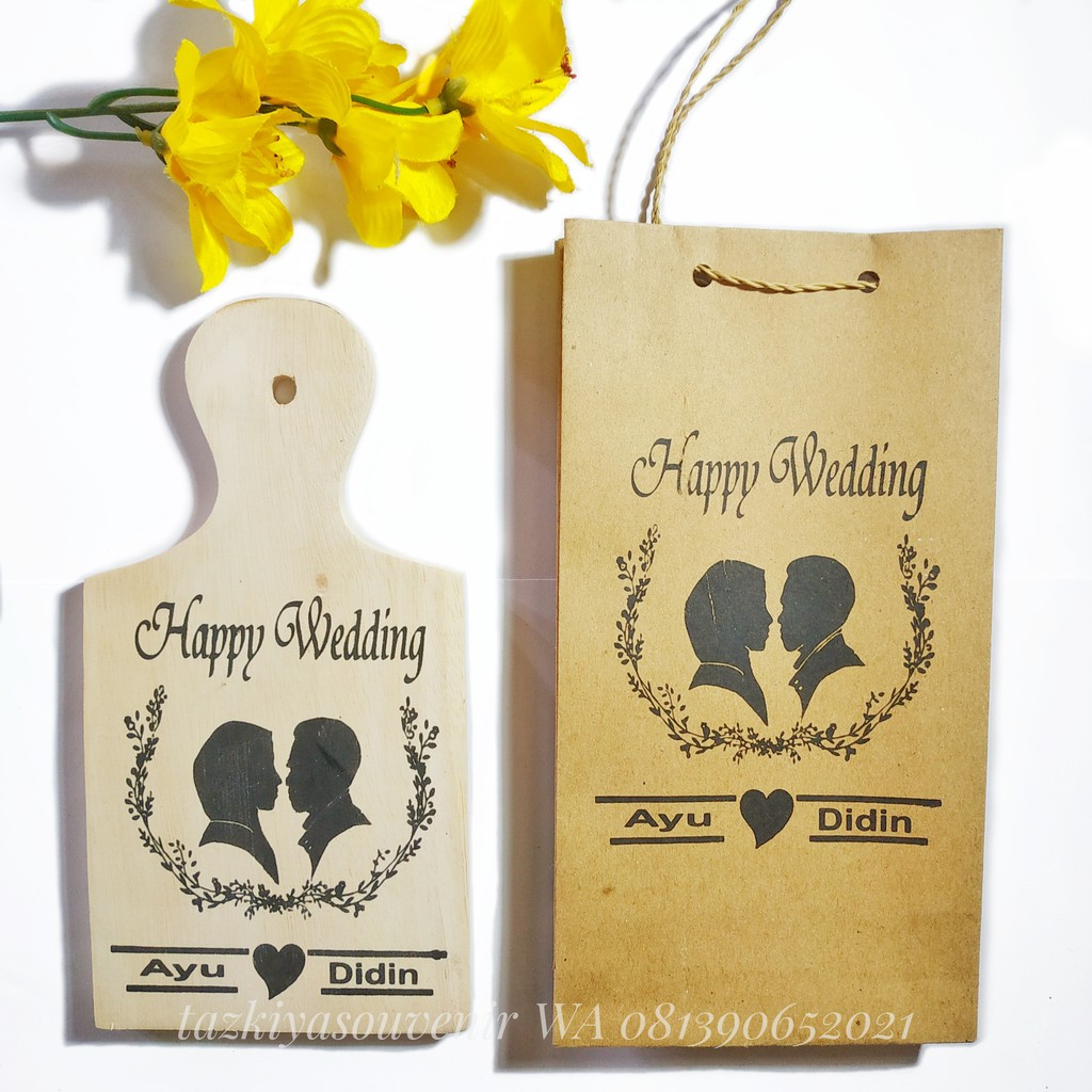 Souvenir Pernikahan Talenan Kayu Paperbag Bandung Uk
