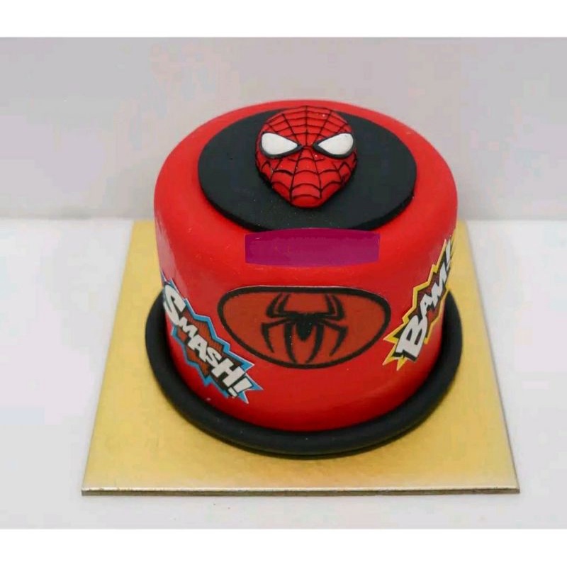 Kue Ulth Spiderman Kue Ulang Tahun Custom Fondant Spiderman 2 Tingkat