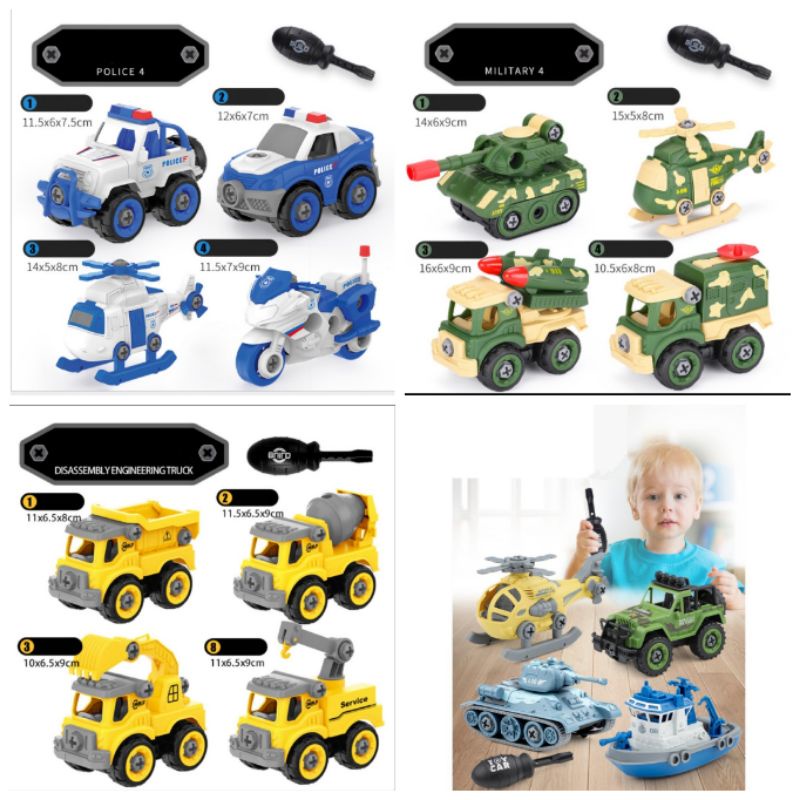 Jual Diy Truck,Mainan Merakit Mobil,Mainan Merakit Helikopter,Mainan Merakit Kapal,Mainan Edukasi Indonesia|Shopee Indonesia