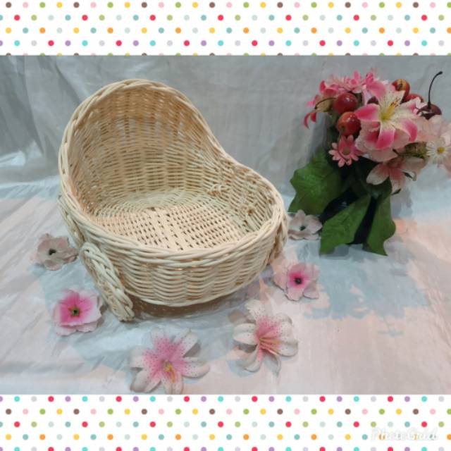 K22L Keranjang rotan dorongan bayi L 26x21x6 cm hampers