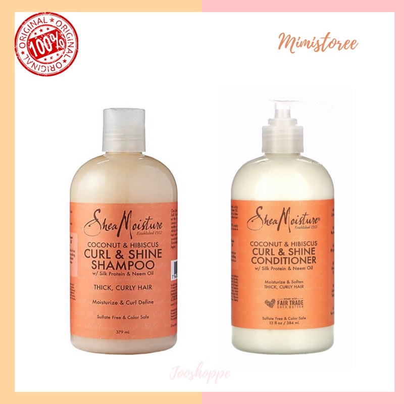 Jual Shea Moisture Coconut & Hibiscus Curl & Shine Conditioner Shampoo 379Ml | Shopee Indonesia