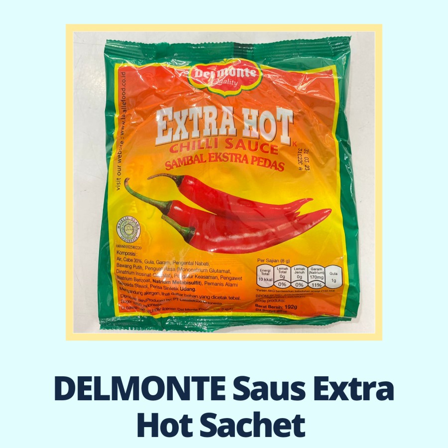 Jual DELMONTE Sauce Extra Hot Sachet (ISI 24 x 8gr) Shopee Indonesia