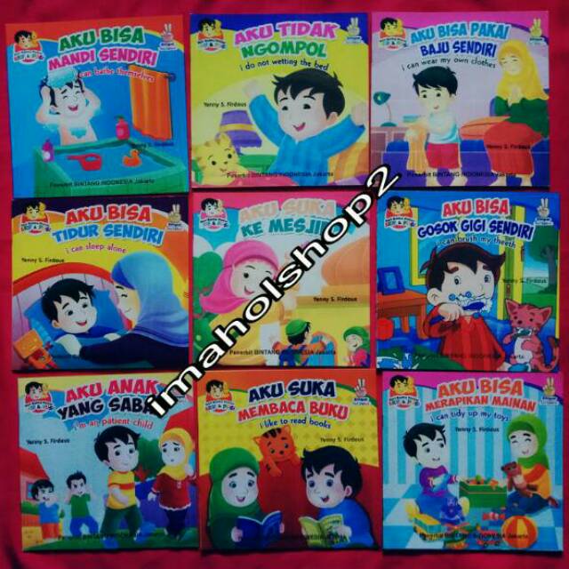 Buku Cerita (5 buku) Anak Seri Balita Pintar ARIF & PUSI,Souvenir ulang tahun,edukasi anak
