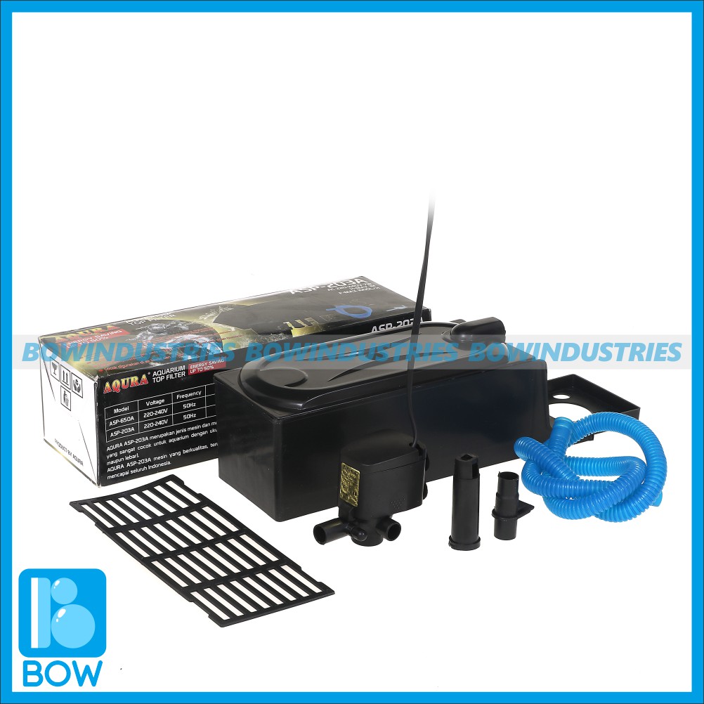 Mesin Top Filter Box Aquarium Aquascape Akuarium AQURA ASP 203A 7 Watt
