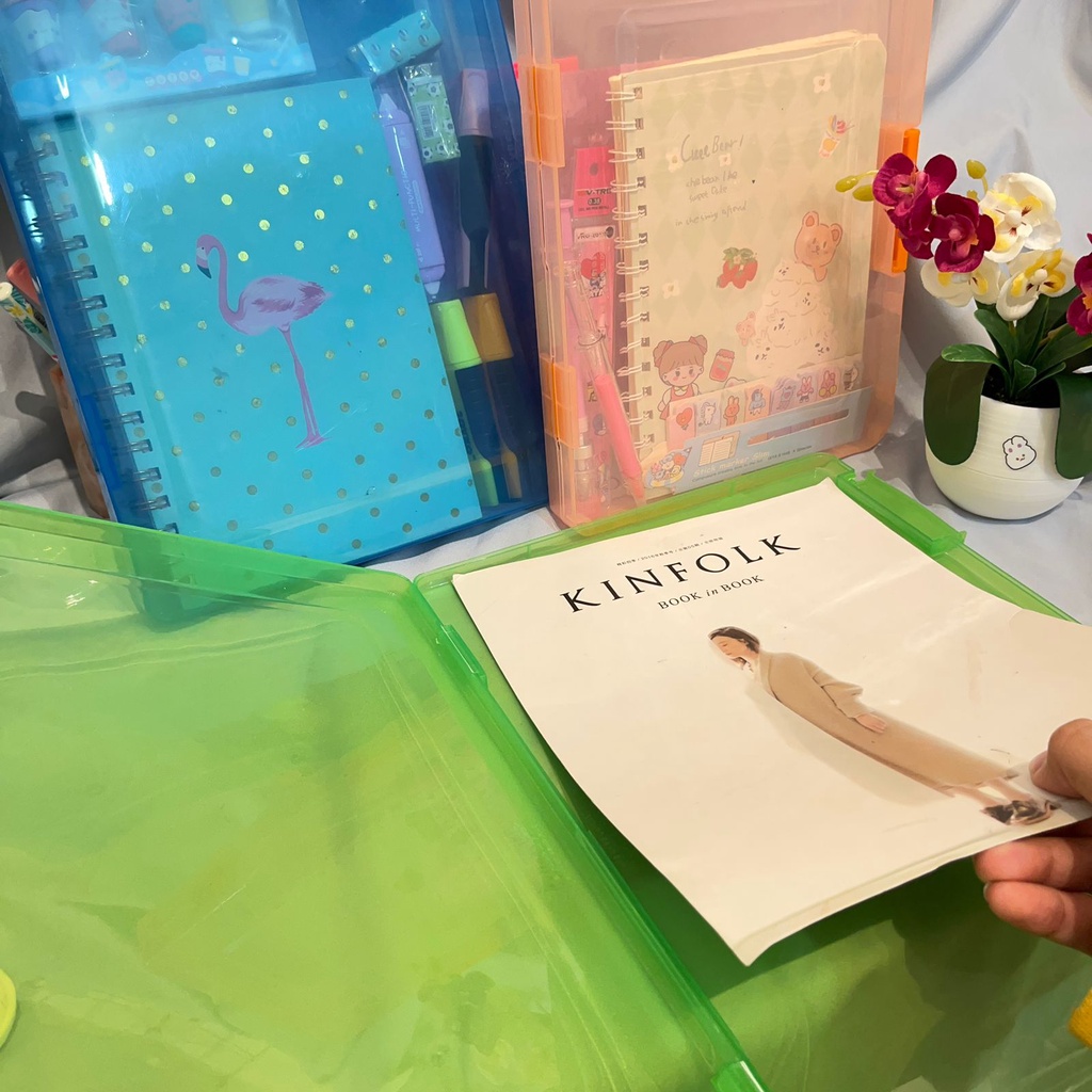 Jual Map organizer dokumen hard box plastik A4/A5 WARNA WARNI RANDOM tempat simpan folder