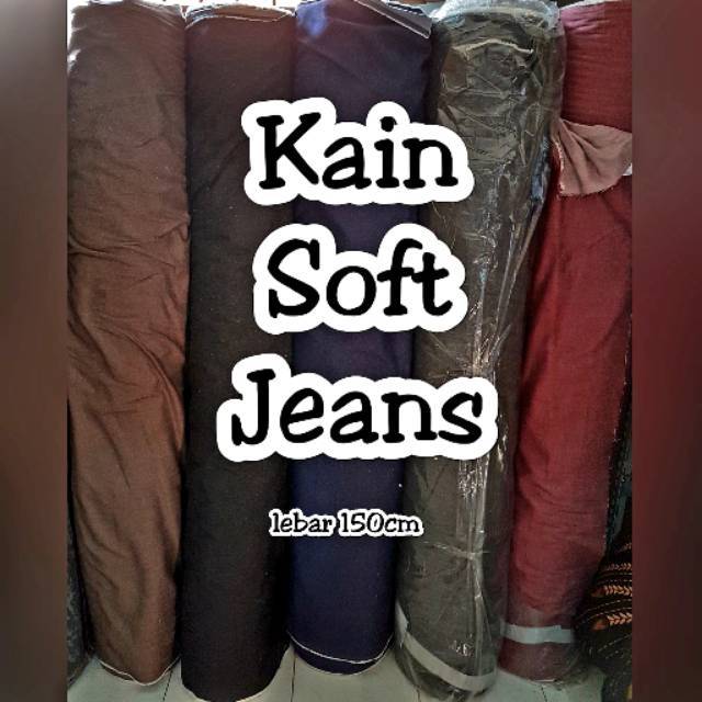 bahan kain soft jeans halus jeans murah meteran Shopee Indonesia