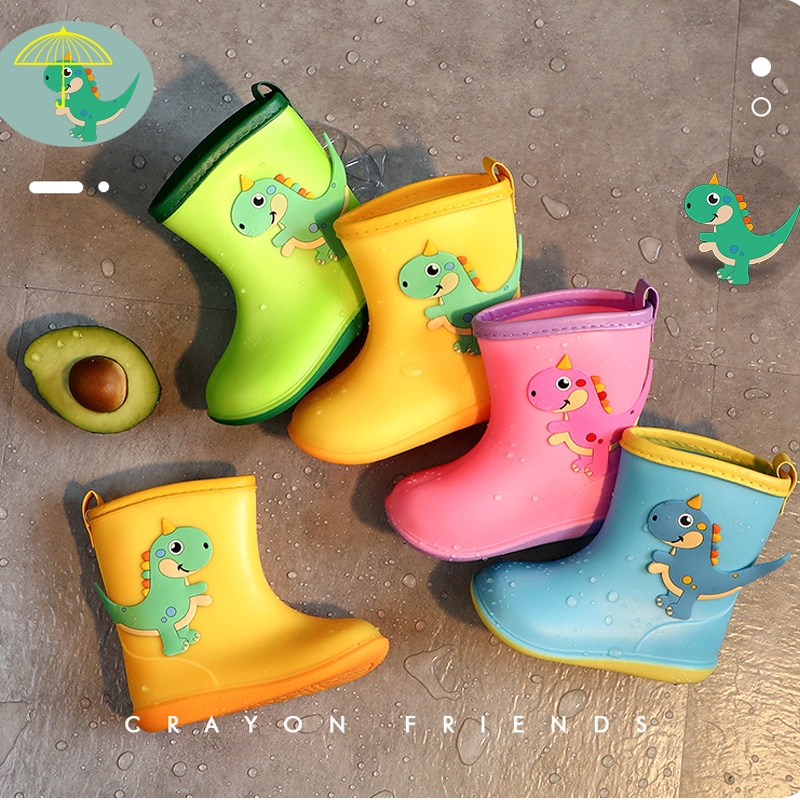 Sepatu Boots Anak LakiLaki/Perempuan Bahan Karet Desain Dinosaurus