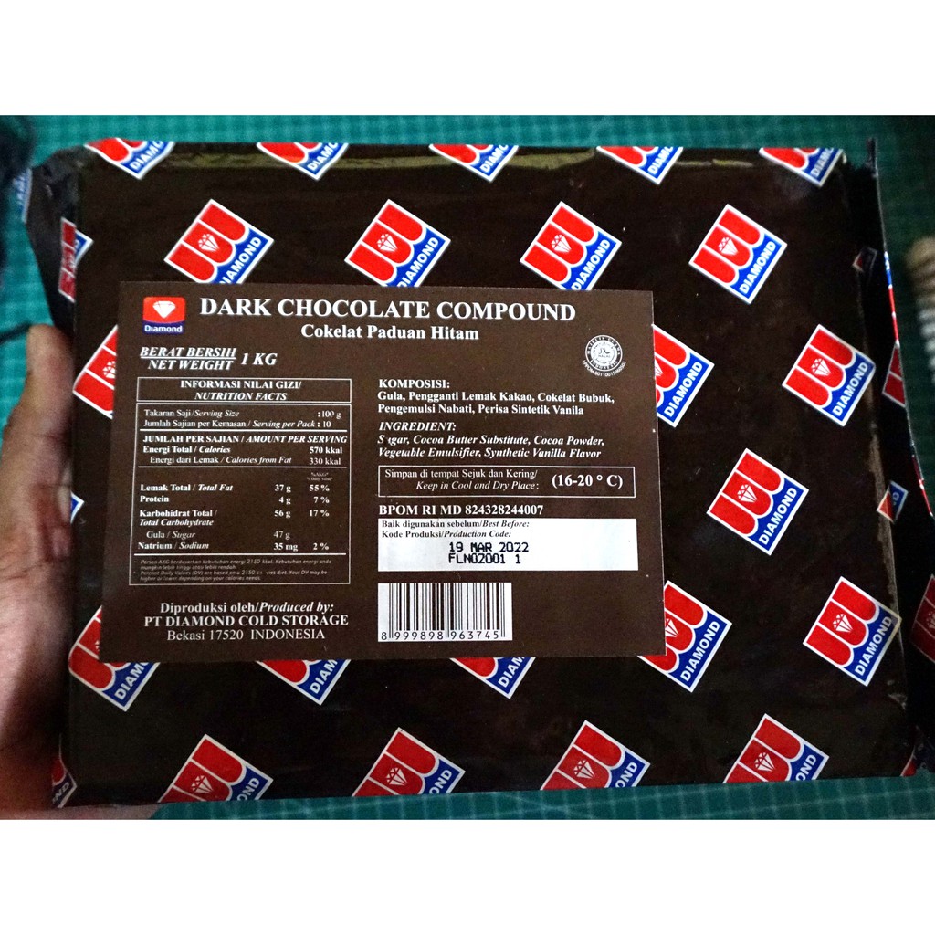 Jual Coklat Diamond Dark Chocolate Compound 1Kg | Shopee Indonesia