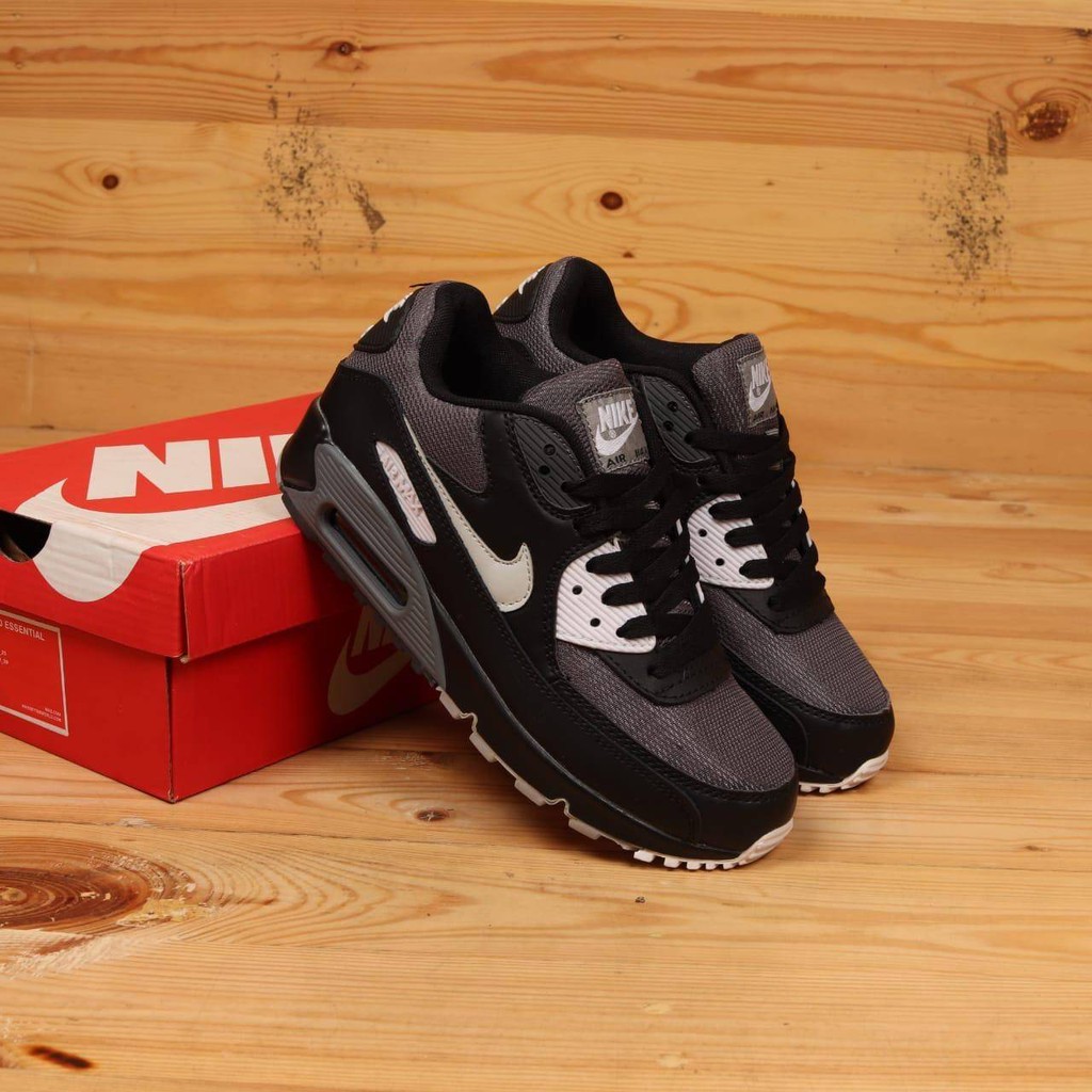 Jual Original Nike Air Max 90 Essential Black Wolf Grey | Shopee Indonesia