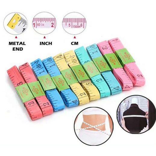 Jual Tailoring Tape 150 cm Meteran Pita Mesin Jahit Baju Alat Ukur Pakaian Serbaguna Shopee