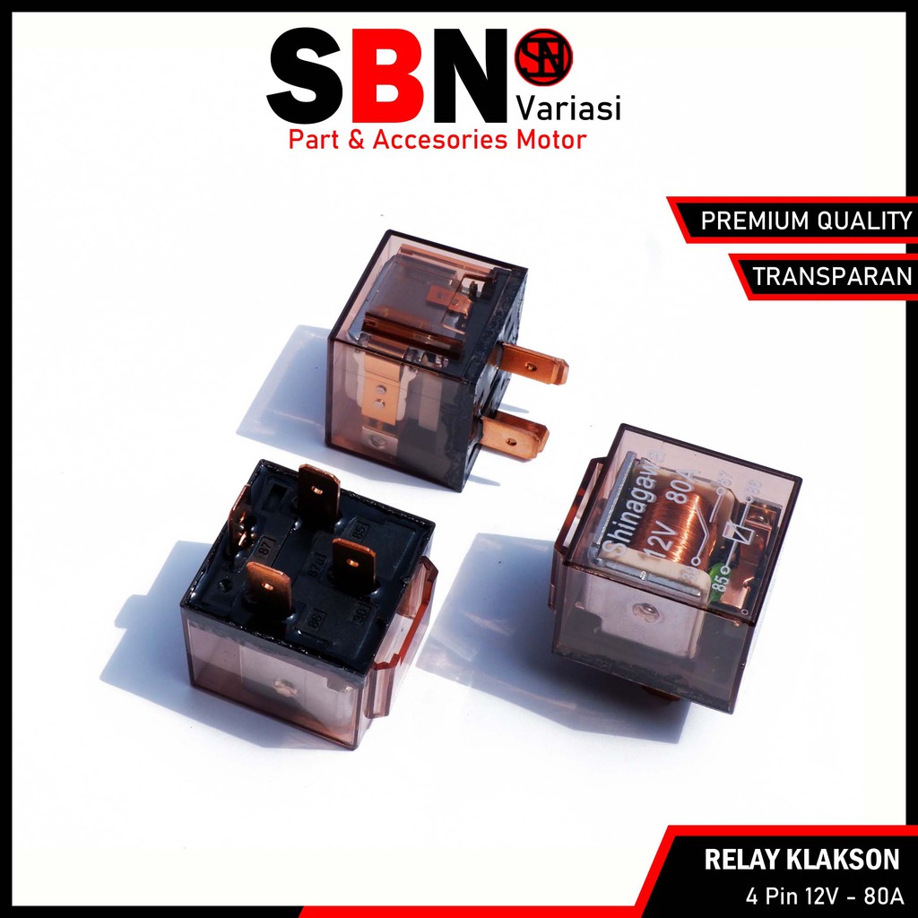 Jual RELAY LAMPU KLAKSON KAKI 4 80A / RELAY 4 KAKI 12 VOLT 80 AMPERE