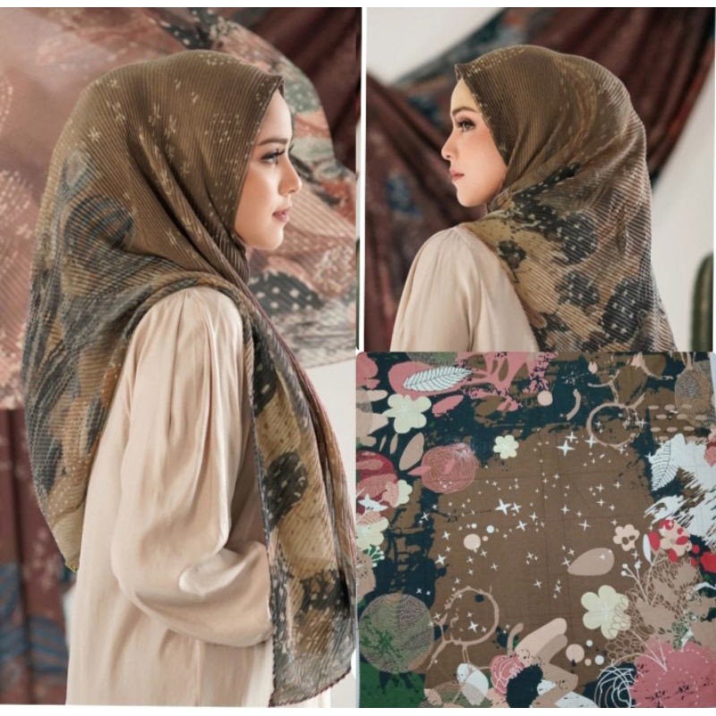 OBRAL TERLARIS OPUNNTIA COKLAT /KERUDUNG SEGI EMPAT /JILBAB INSTAN