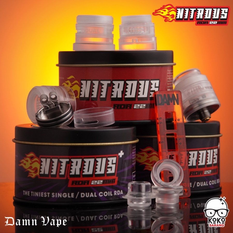 Jual Authentic Nitrous Plus CLEAR RDA Single or Dual Coil Atomizer