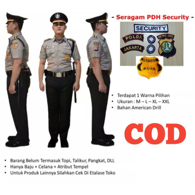 Jual Seragam Pdh Security Satpam Coklat Baru + Atribut / Seragam Satpam | Shopee Indonesia