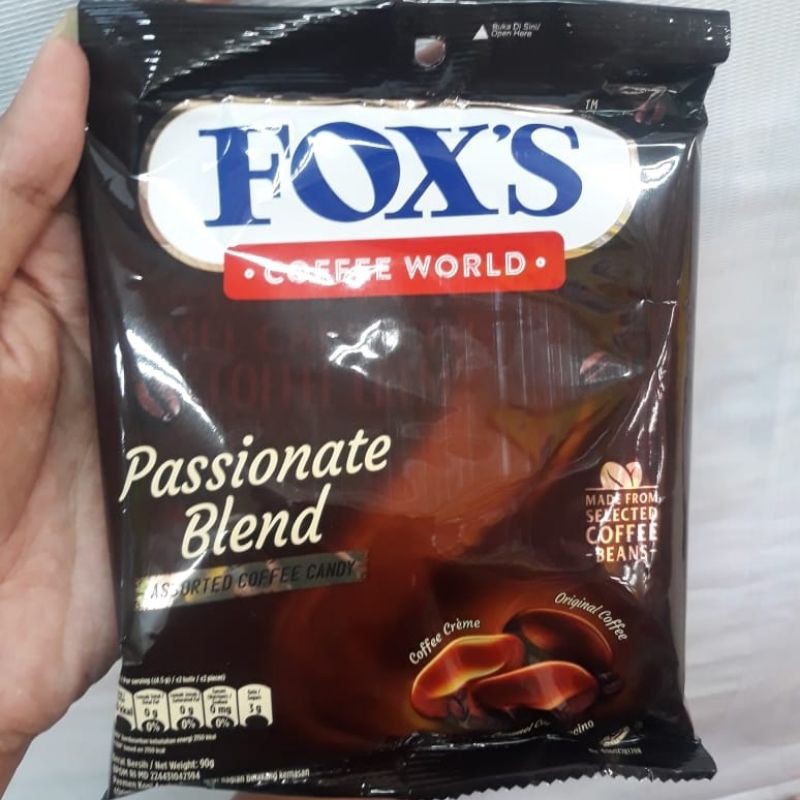 Jual Foxs Coffee World 90grPassionate Blend Assorted Coffee CandyPermen Kopi Fox'sKemasan