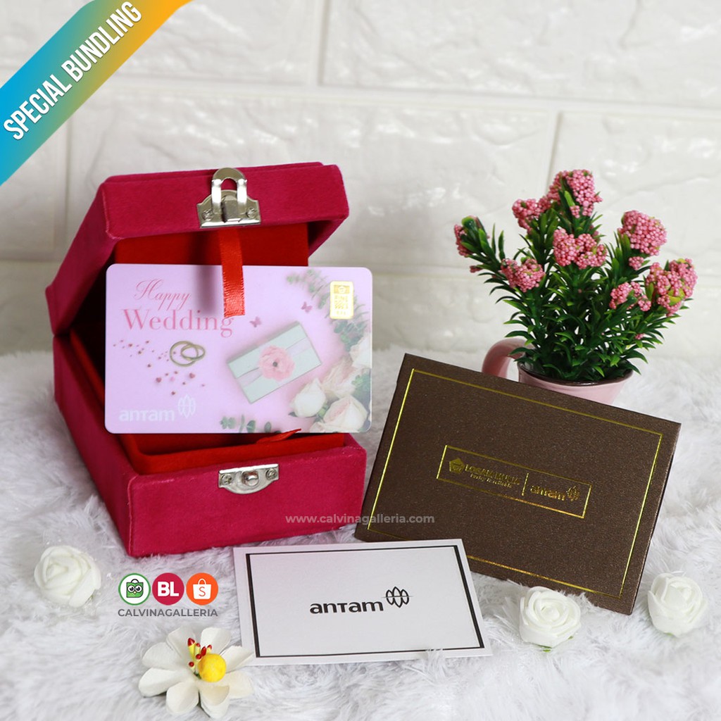 [SPECIAL BUNDLING] Emas Antam Gift Series Wedding Pink 0,5 Gram