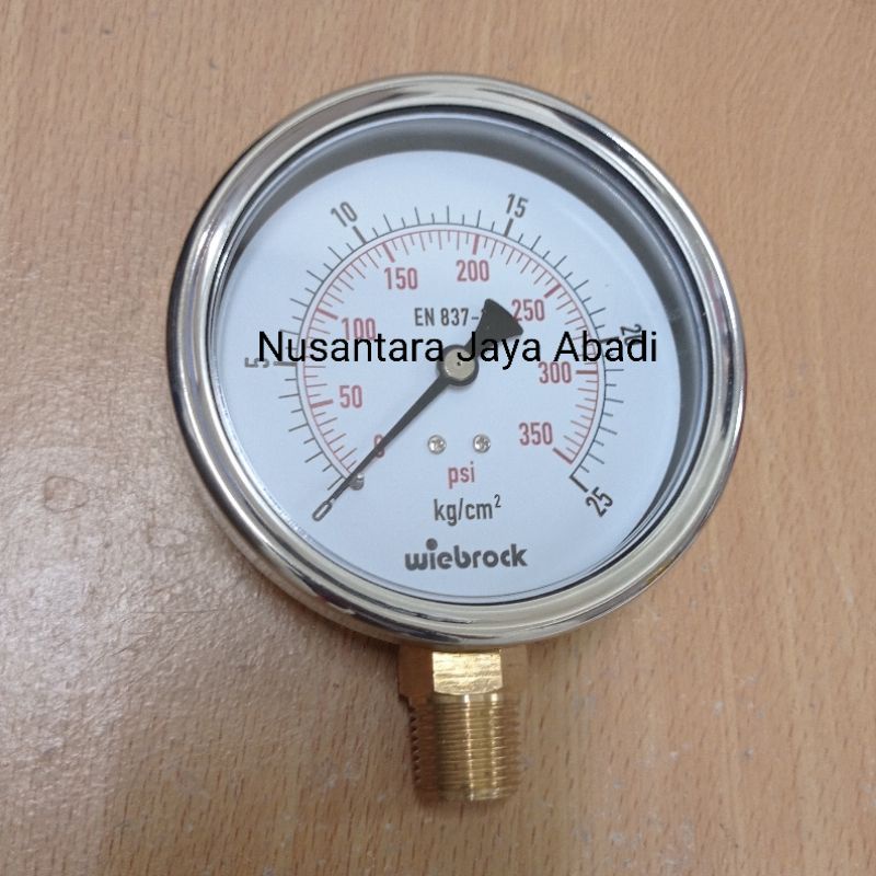 Pressure Gauge Stainless 4 &quot; inchi 25 Bar 350 Psi | Shopee Indonesia