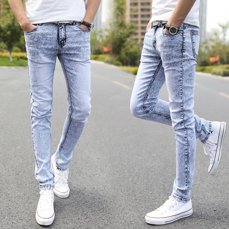 Jual 2019 Fashion Brand Men's Skinny Jeans Man Classic Slim Fit Stretch Jeans Tight Denim Jean | Shopee Indonesia