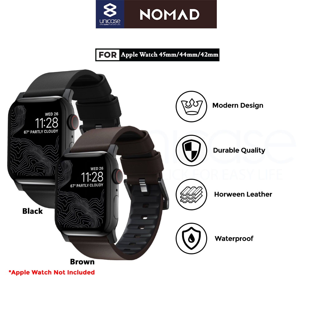 Jual Strap Apple Watch 7/6/Se 45Mm/44Mm/42Mm Nomad Active Pro Leather Band | Shopee Indonesia