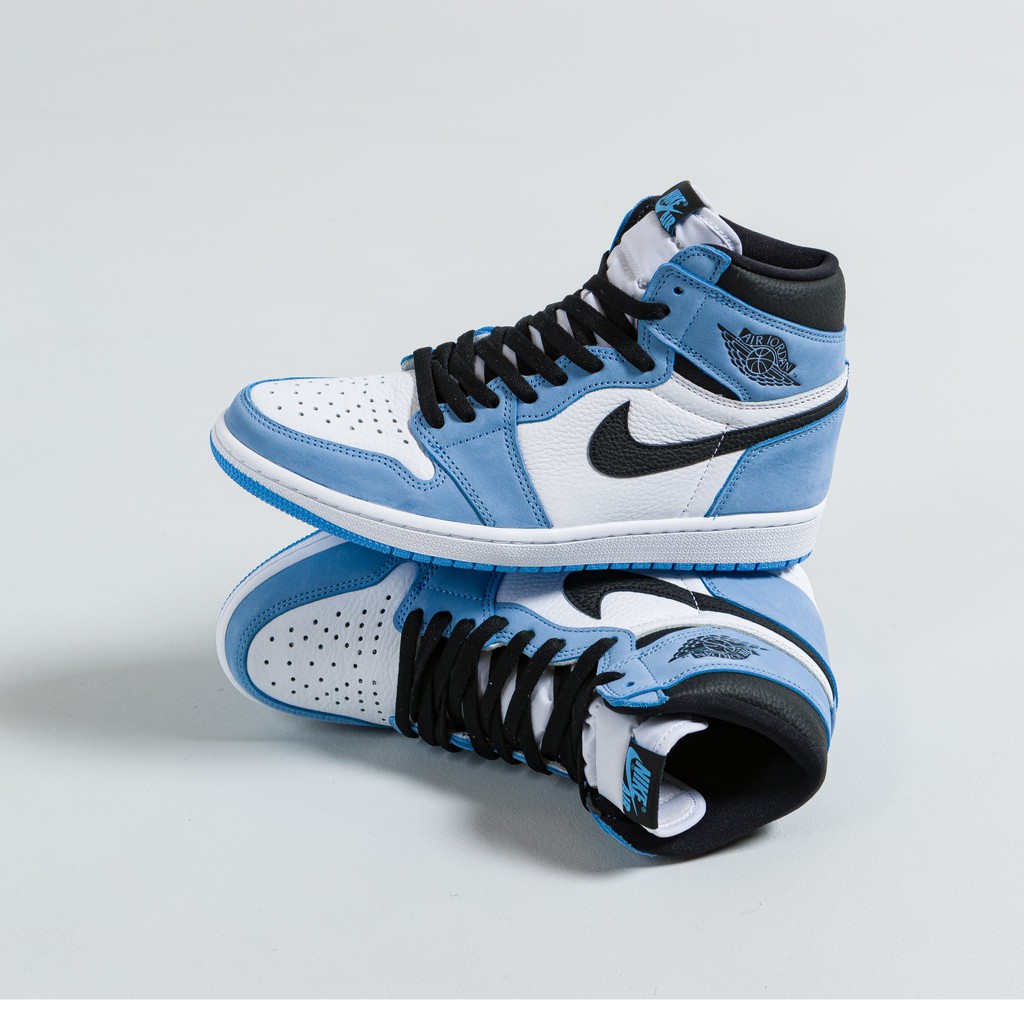 Jual Nike Air Jordan 1 Mid University Blue Premium Quality | Shopee Indonesia