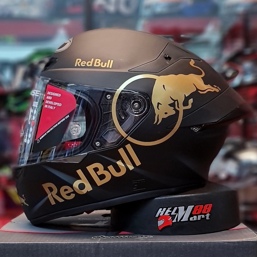Jual KYT TT Course REDBULL + Spoiler 3D Helm KYT TTCourse Fullface KYT