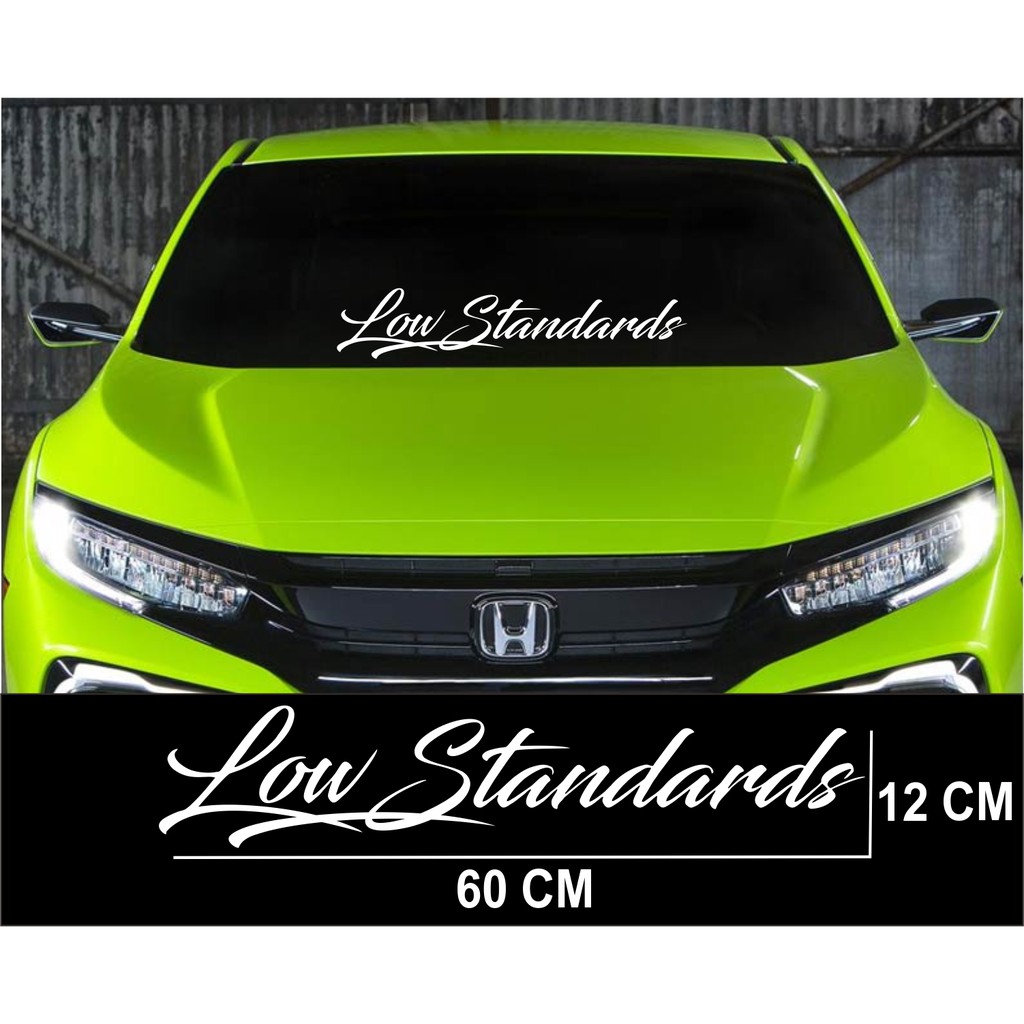 Tulisan Depan Kaca Mobil Lowered Style Jual Sticker