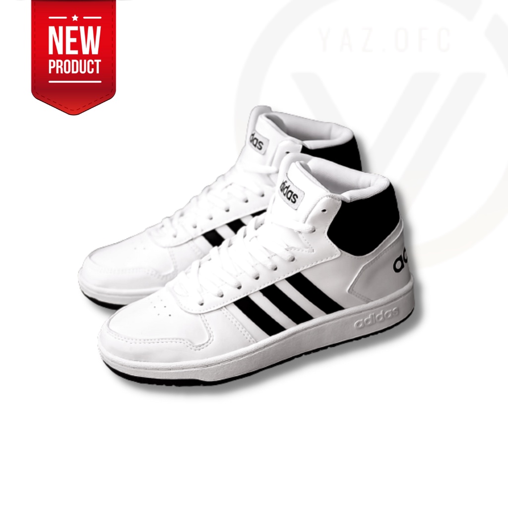 Jual Adidas Hoops 2.0 Mid White Black (Original) Sale!! | Shopee Indonesia