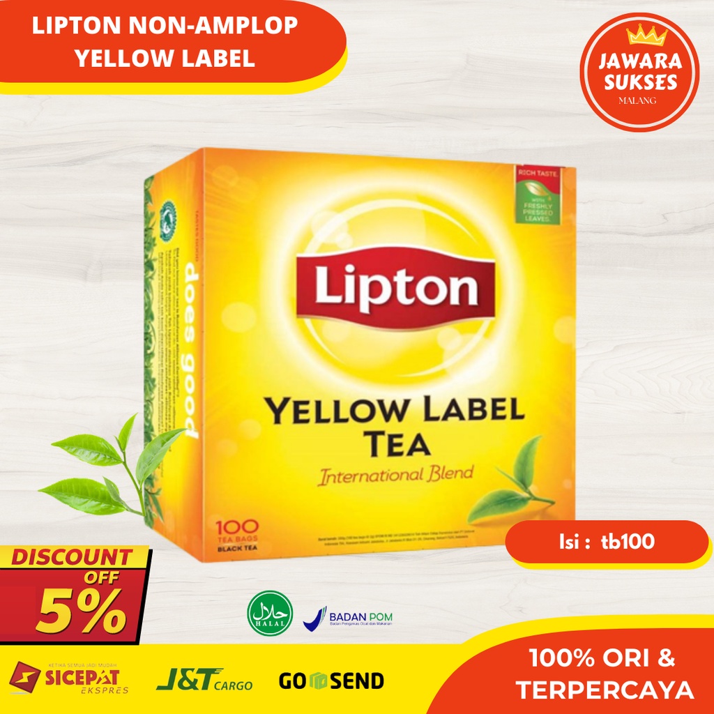 Jual Lipton Yellow Label 100 Tea Bag NonEnvelope / Teh Lipton Non