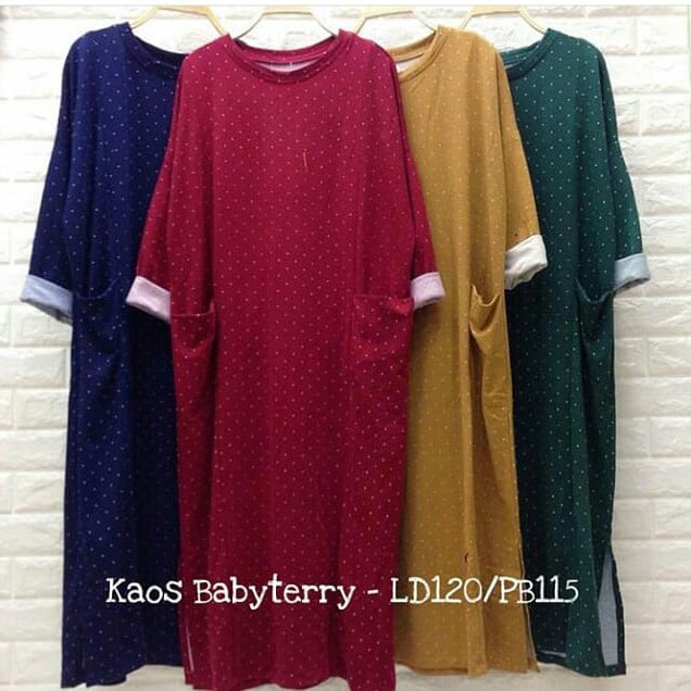 Tunik Kaos Panjang Polos Babyterry Panjang 115 Shopee