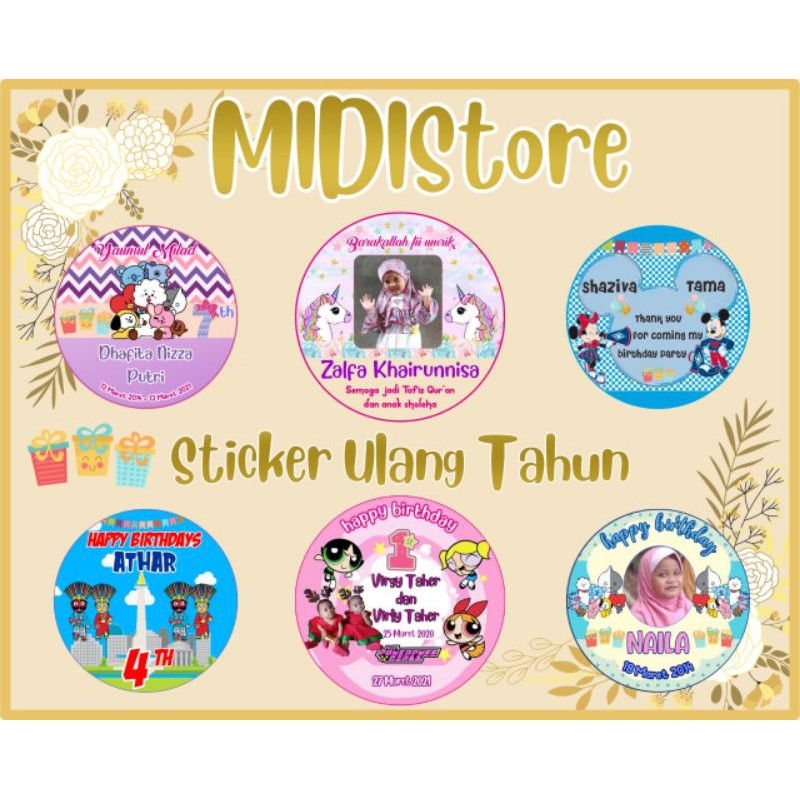 STIKER ACARA MURAH. STIKER BENTO MURAH. STIKER ULANG TAHUN