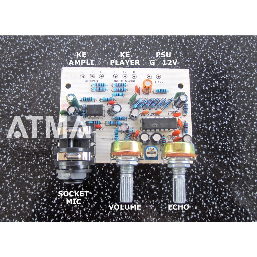 Jual Modul Kit Pre Amp Mic Echo 9v 12v Bisa ke Wireless Microphone 2