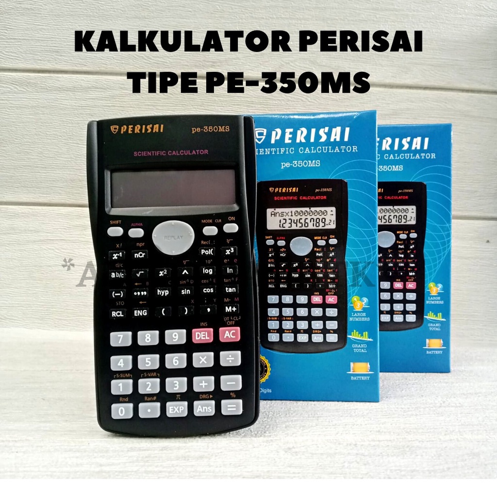 Jual Kalkulator / Calculator SIN COS TAN Merk PERISAI Scientific PE350MS (Bergaransi) Shopee