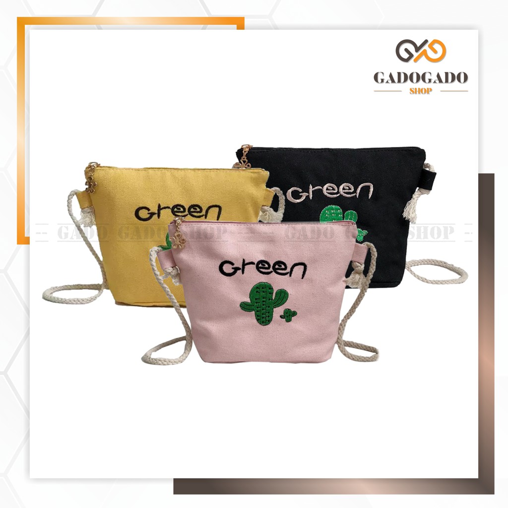 GGS TAS CACTUS MOTIF WOMEN'S FASHION TAS OREEN MINI IMPORT TAS SELAMPANG