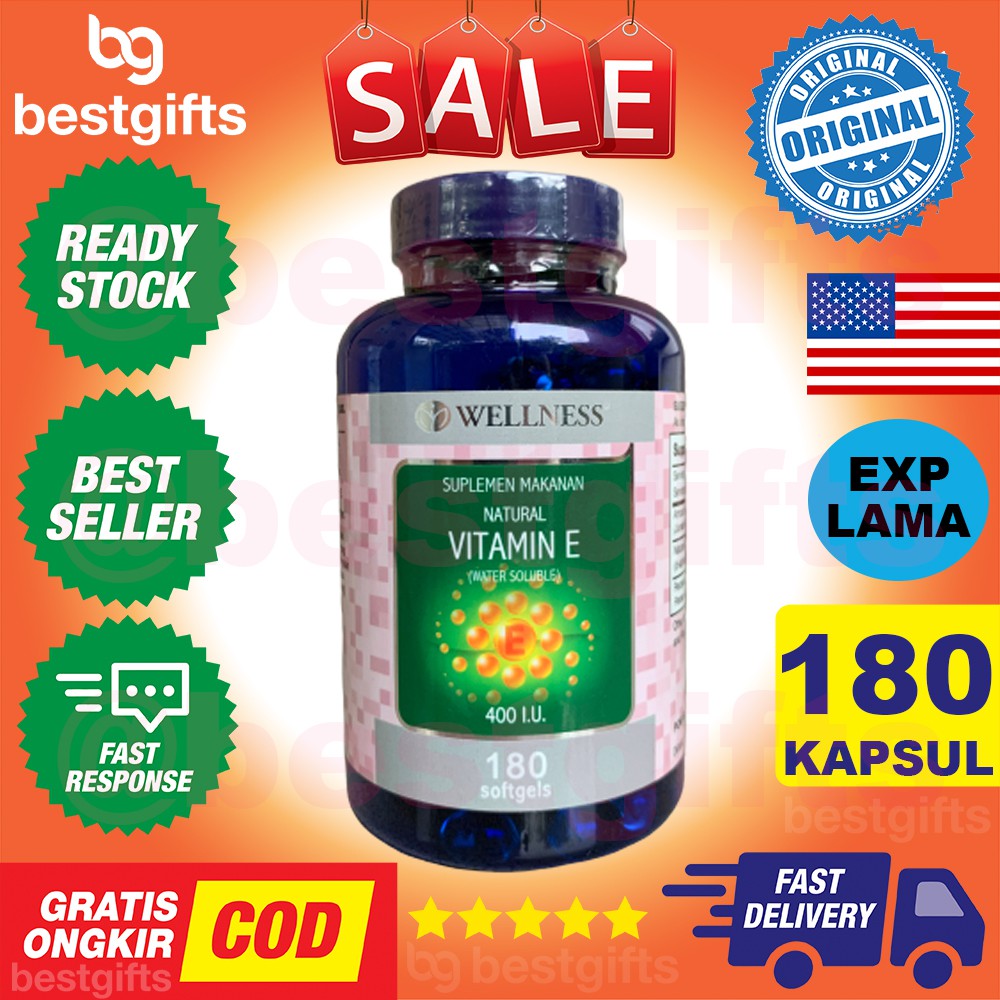 WELLNESS NATURAL VITAMIN E 400 IU 400IU ANTIOXIDANT DAYA TAHAN TUBUH