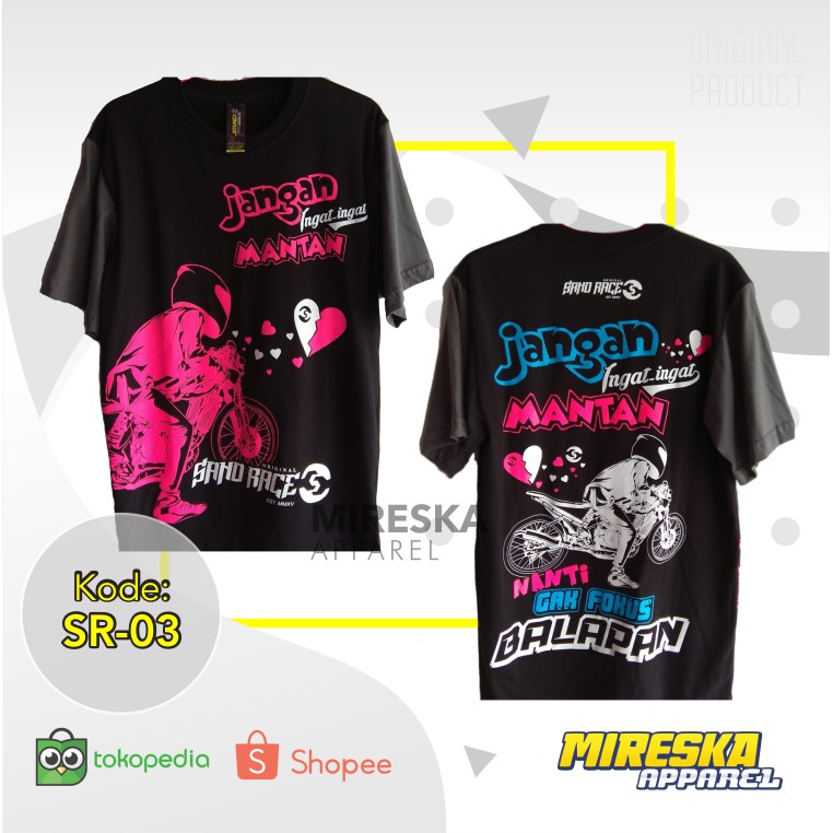 Jual Kaos Sablon Balap Racing Kualitas Premium | Sr-03 | Original Mireska Apparel | Shopee Indonesia