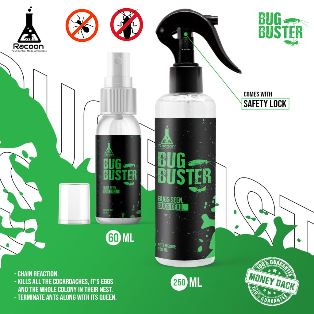 Jual Racun Umpan Kecoa & Semut RACOON BUG BUSTER Spray 60 ml & 250 ml