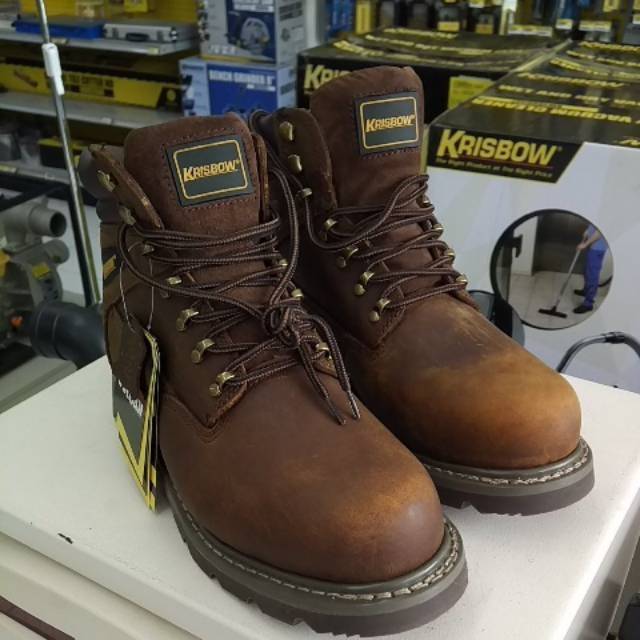 SAFETY SHOES ORIGINAL KRISBOW Vulcan full kulit ( warna Coklat (brown