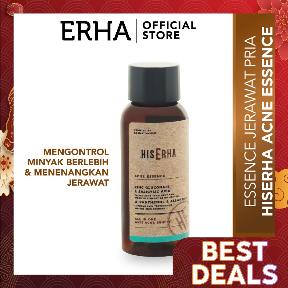 HIS ERHA Acne Essence 60 ml Serum Wajah Jerawat Khusus Pria Shopee