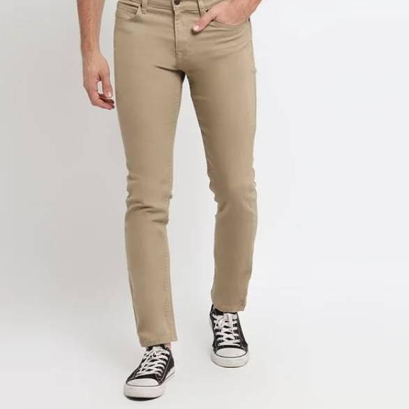 Jual Terbagus.. Celana Jeans Pria Warna Coklat Model Pensil Bahan Naomi Tebal Dan Tidak Luntur | Shopee Indonesia