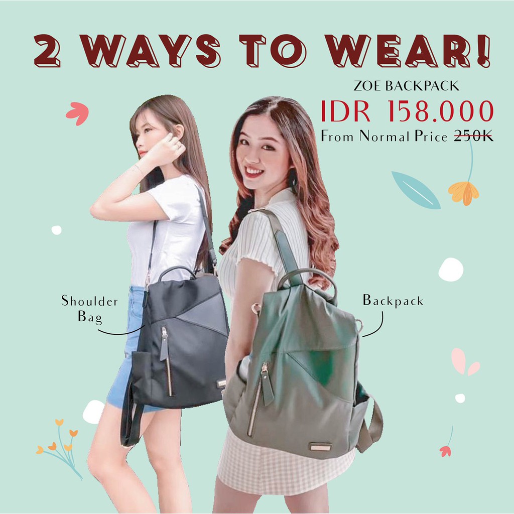 Ransel Jim's Honey Zone Tas JimShoney dan Tas Selempang 2-in-1