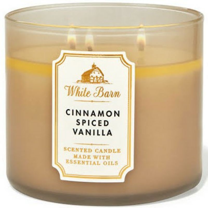 Jual BATH AND BODY WORKS BBW CINNAMON SPICED VANILLA 3 WICK SCENTED