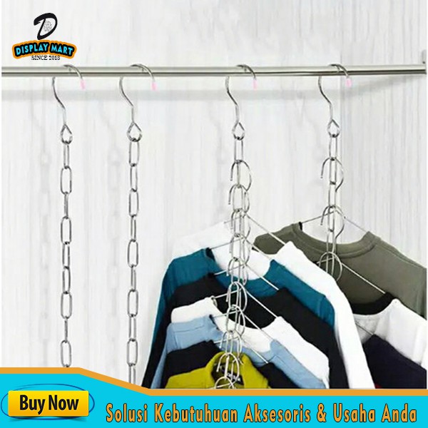 Jual Gantungan Baju Rantai besi stainless, gantungan hanger, display